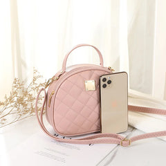 Women PU Round Shoulder Bag Crossbody Clutch Handbag