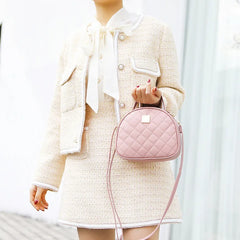 Women PU Round Shoulder Bag Crossbody Clutch Handbag