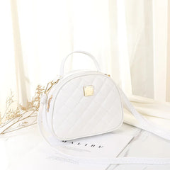 Women PU Round Shoulder Bag Crossbody Clutch Handbag