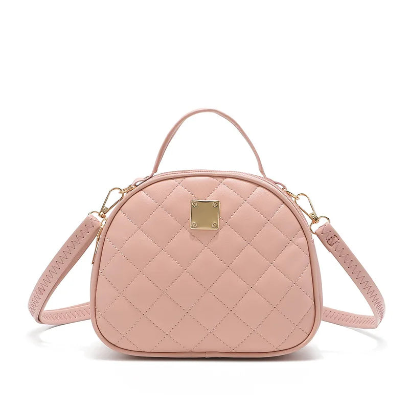 Women PU Round Shoulder Bag Crossbody Clutch Handbag