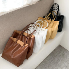 Women Bag Textured Large-capacity Totes Japan Shopping Shoulder Handbags