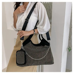 Women Diamond Handbag Large Capacity Shoulder Tote Ladies Crossbody Bag