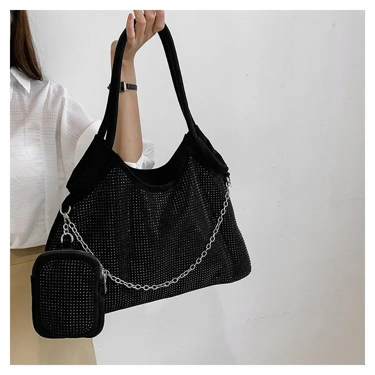 Women Diamond Handbag Large Capacity Shoulder Tote Ladies Crossbody Bag