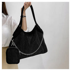 Women Diamond Handbag Large Capacity Shoulder Tote Ladies Crossbody Bag