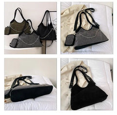 Women Diamond Handbag Large Capacity Shoulder Tote Ladies Crossbody Bag
