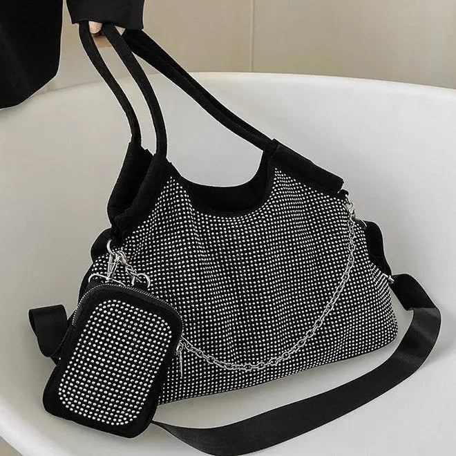 Women Diamond Handbag Large Capacity Shoulder Tote Ladies Crossbody Bag