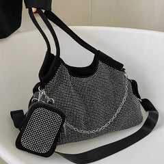 Women Diamond Handbag Large Capacity Shoulder Tote Ladies Crossbody Bag