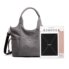 Women Canvas Handbags Retro Large Capacity Shoulder Bags Stylish Crossbody Totes