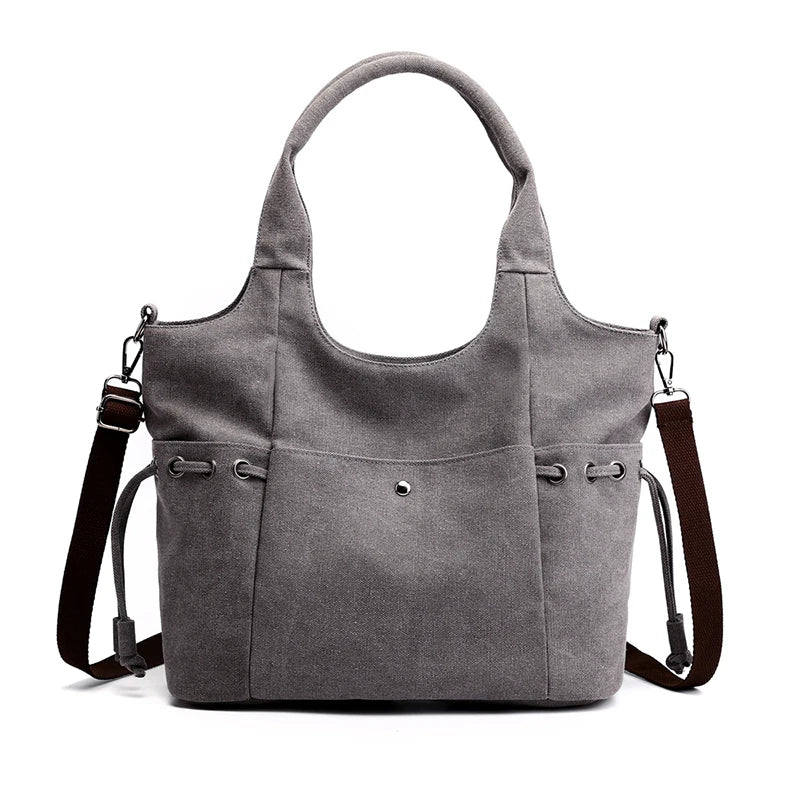 Women Canvas Handbags Retro Large Capacity Shoulder Bags Stylish Crossbody Totes