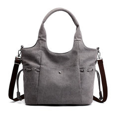 Women Canvas Handbags Retro Large Capacity Shoulder Bags Stylish Crossbody Totes
