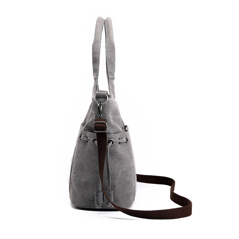 Women Canvas Handbags Retro Large Capacity Shoulder Bags Stylish Crossbody Totes