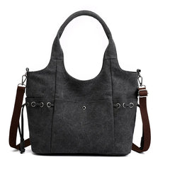 Women Canvas Handbags Retro Large Capacity Shoulder Bags Stylish Crossbody Totes