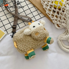 Women Cartoon Messenger Bags Casual Female Soft Plush Zipper Crossbody Bags