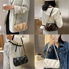 Women Chain Shoulder Bag Zipper PU Handbag