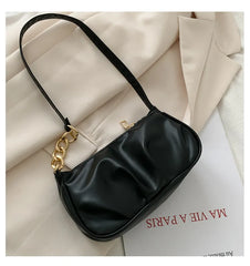 Women Chain Shoulder Bag Zipper PU Handbag