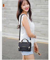 Women Cow Leather Handbag High Top Handle Purse Commute Cross Body Bag