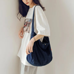 Women Denim Crossbody Bag Harajuku Shoulder Handbags Large Capacity