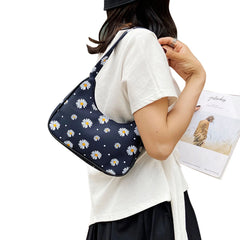 Daisy Print Shoulder Bag Stylish Handbag for Daily Use