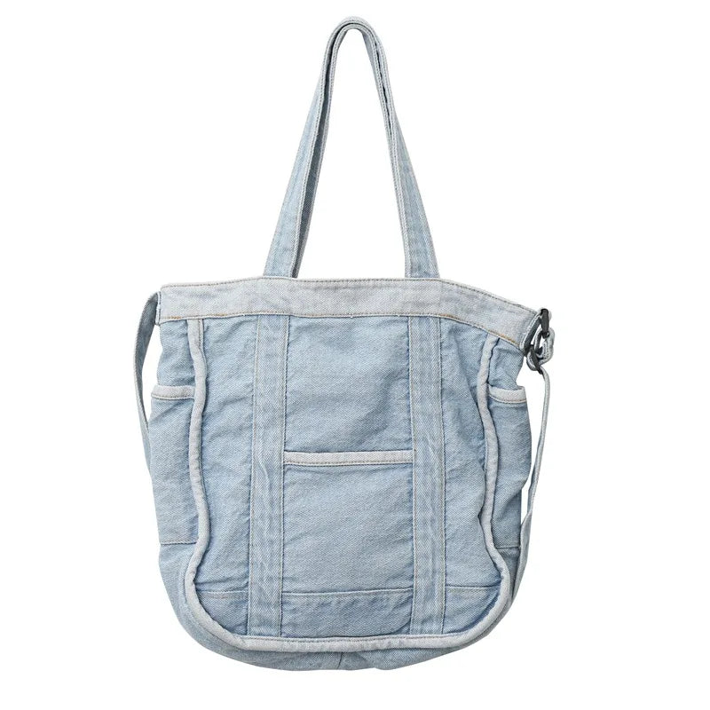 Women Denim Handbag Purse Shoulder Crossbody Messenger Bag Large Capacity
