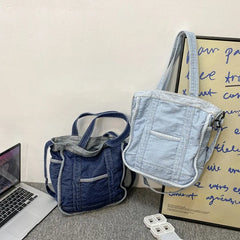 Women Denim Handbag Purse Shoulder Crossbody Messenger Bag Large Capacity