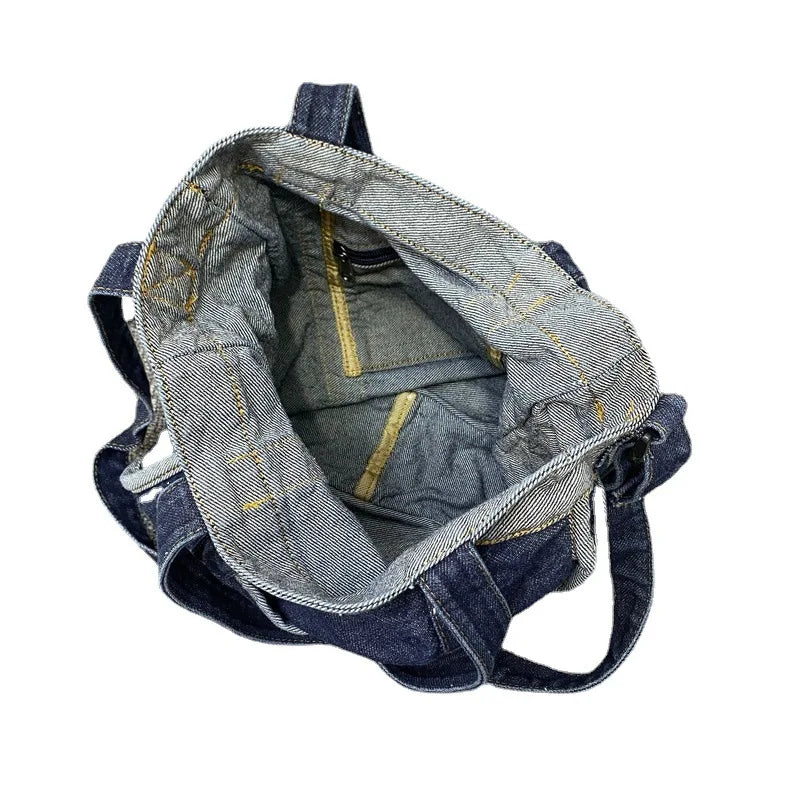 Women Denim Handbag Purse Shoulder Crossbody Messenger Bag Large Capacity