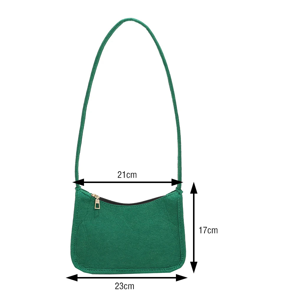 Women Felt Shoulder Bag Lady All-Match Messenger Purse for Travel