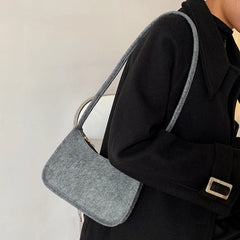 Women Felt Shoulder Bag Lady All-Match Messenger Purse for Travel