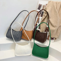 Women Felt Shoulder Bag Lady All-Match Messenger Purse for Travel