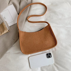 Women Felt Shoulder Bag Lady All-Match Messenger Purse for Travel