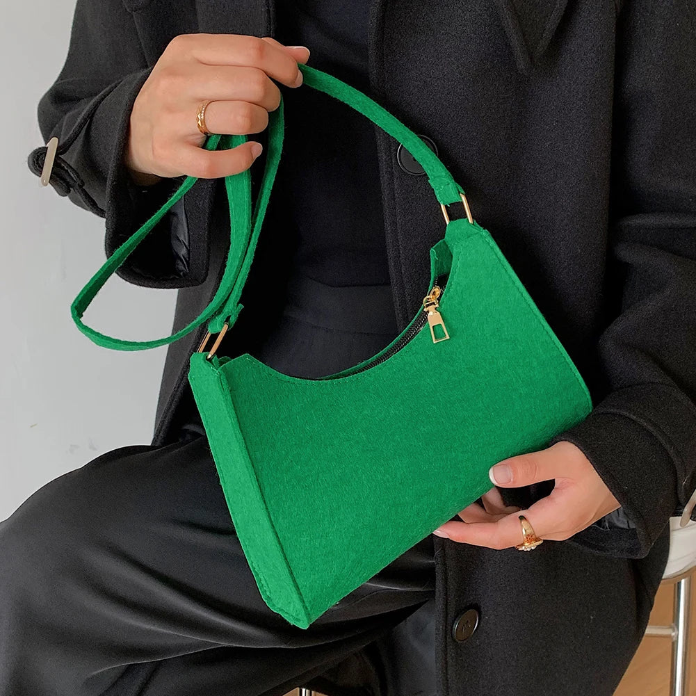 Women Felt Shoulder Bag All-match Messenger Bag
