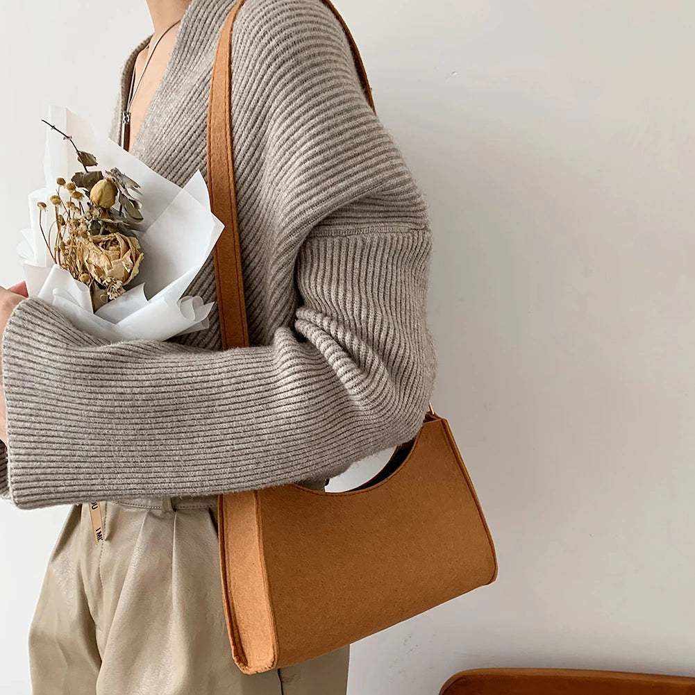Women Felt Shoulder Bag All-match Messenger Bag