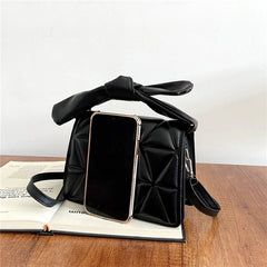 Women Geometric Embossing Crossbody Bag PU Leather Shoulder Bags
