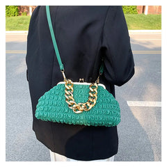 Women Crossbody Bag with Thick Chain, Evening Clutch Handbag