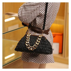 Women Crossbody Bag with Thick Chain, Evening Clutch Handbag