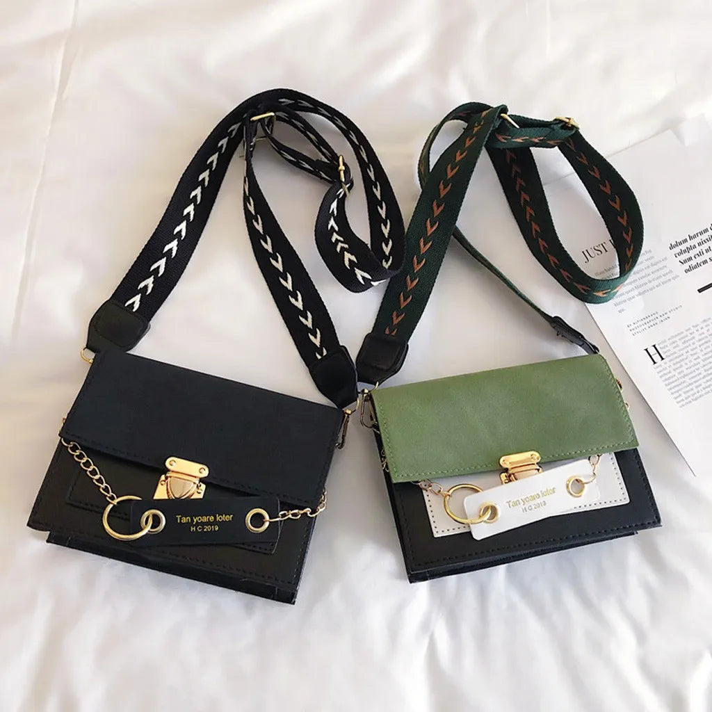 Women Shoulder Bag PU Leather Chain Crossbody Ladies Flap Purse Messenger