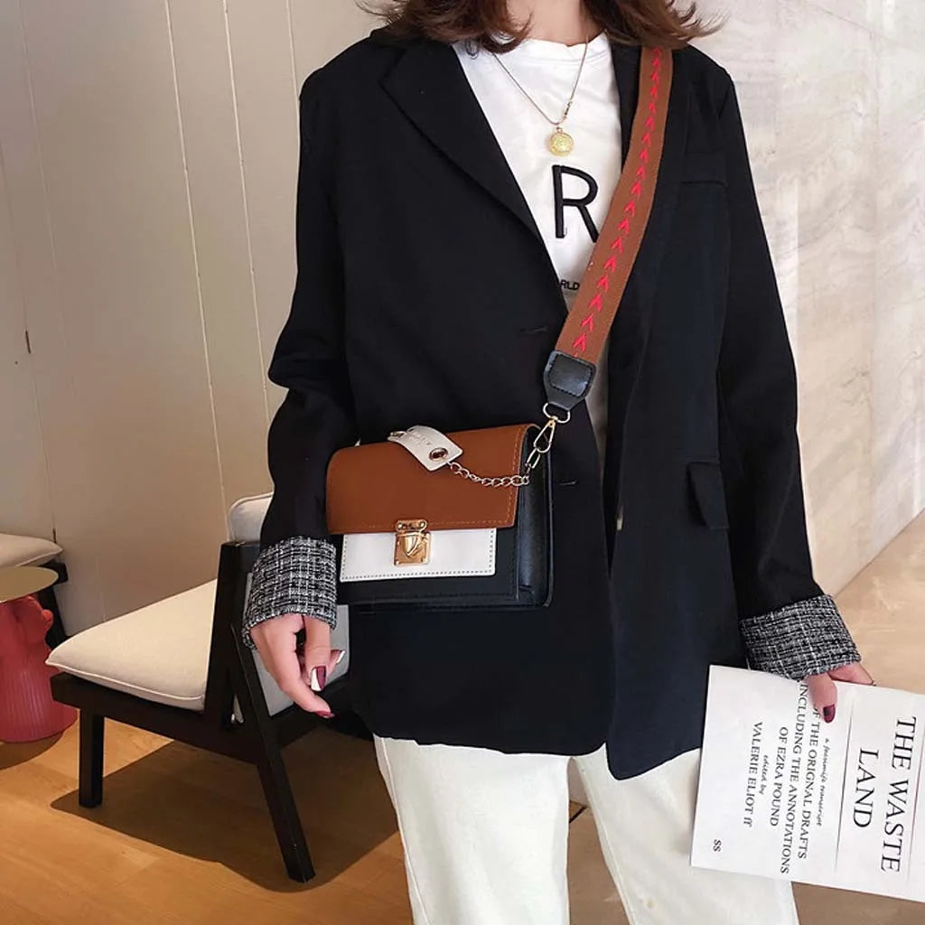 Women Shoulder Bag PU Leather Chain Crossbody Ladies Flap Purse Messenger