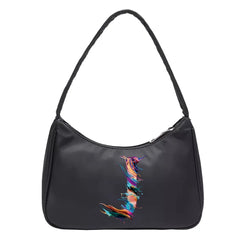 Retro Solid Shoulder Underarm Bag 26 Letter Print Female Tote Pouch
