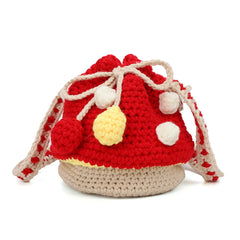 Women Knit Mushroom Crossbody Bags Female Coin Purse