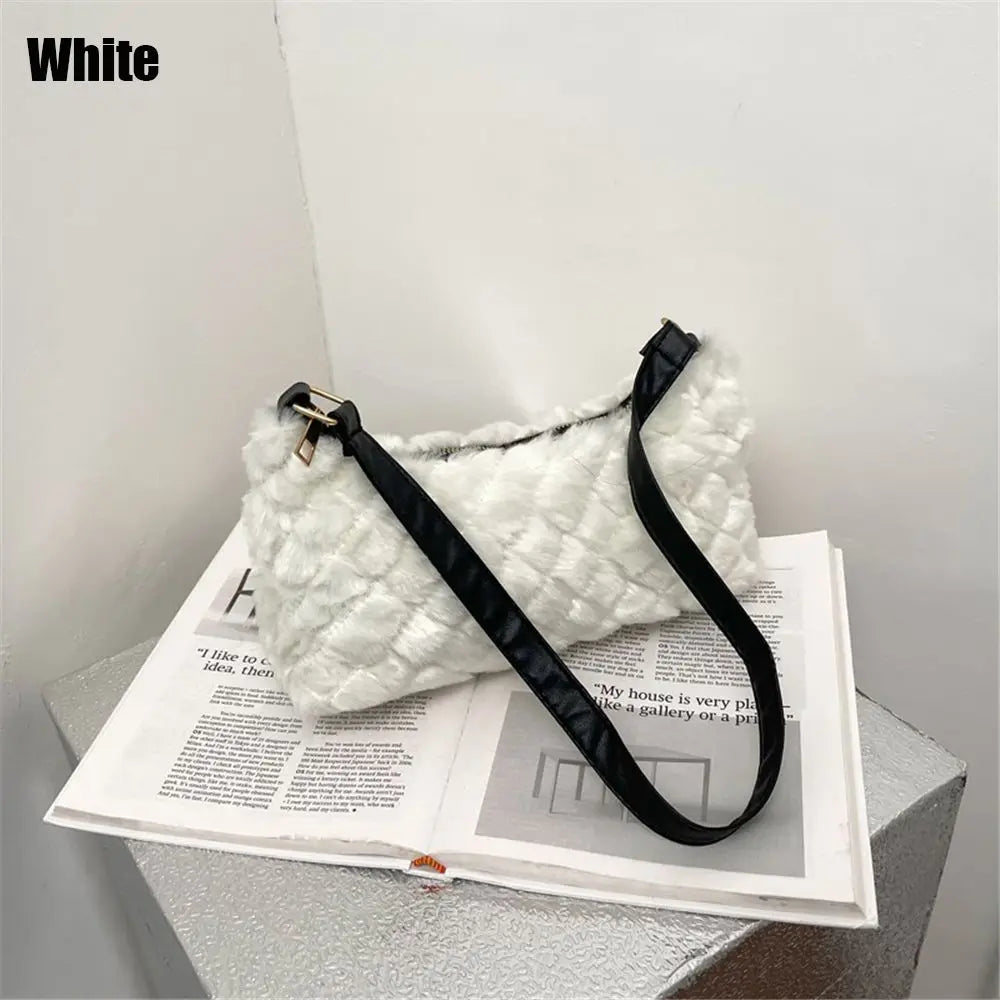 Plush Shoulder Bags Soft Furry Totes Female Handbags