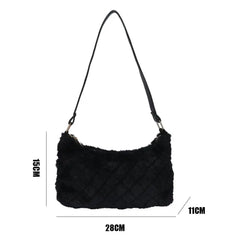 Plush Shoulder Bags Soft Furry Totes Female Handbags