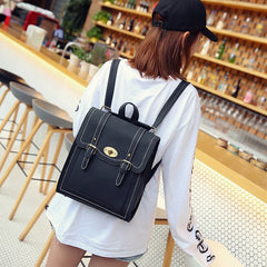 Women Leather Backpacks Urban Preppy Style School Bag for Teenage Girls
