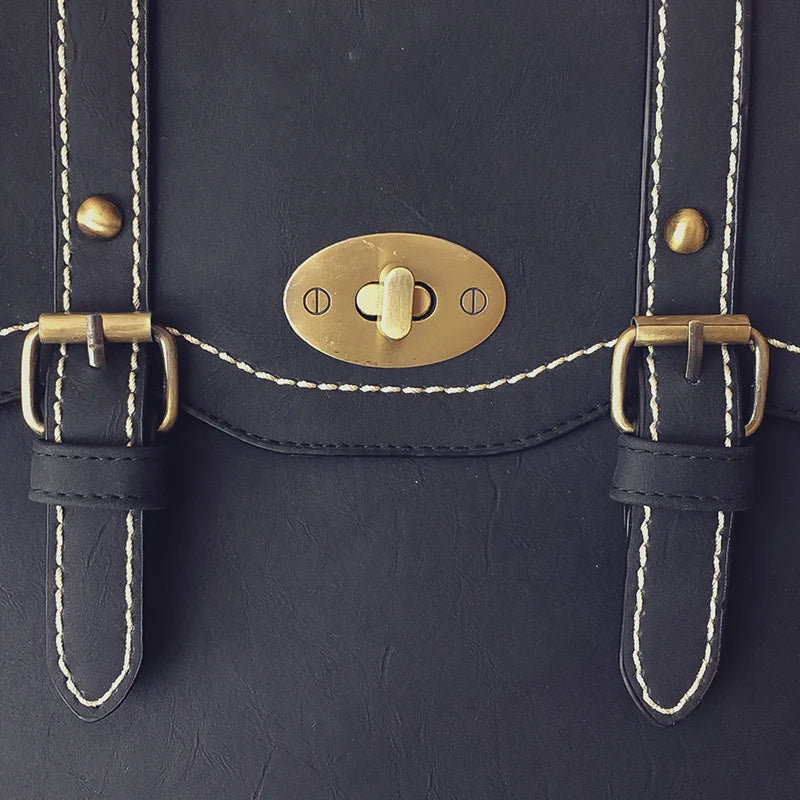 Women Leather Backpacks Urban Preppy Style School Bag for Teenage Girls
