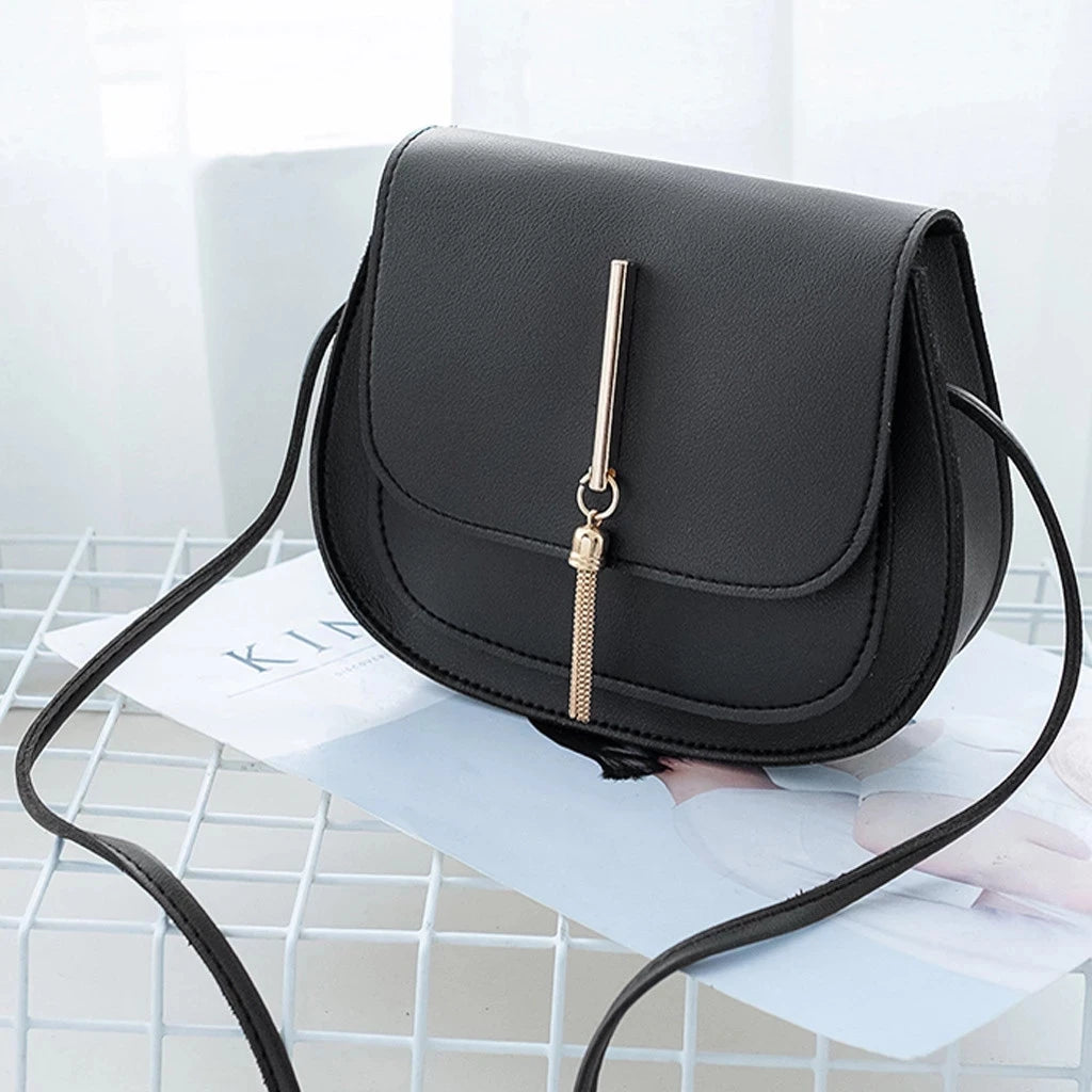 Women Leather Crossbody Shoulder Bags Solid Handbags Messenger Strap Bags