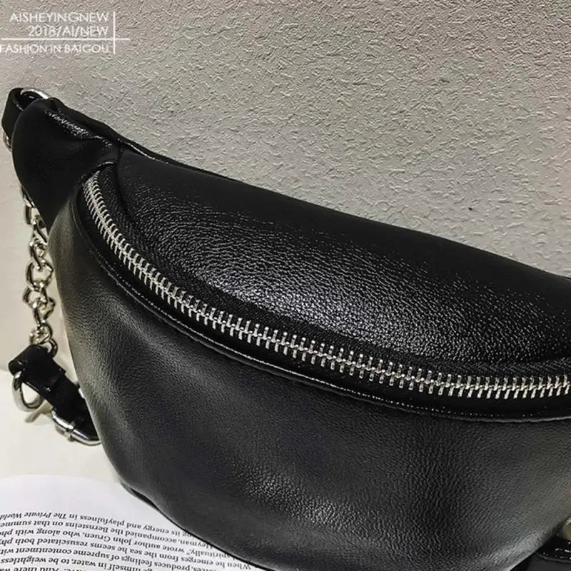 Women Leather Waist Belt Bag for Travel and Outdoor Activities