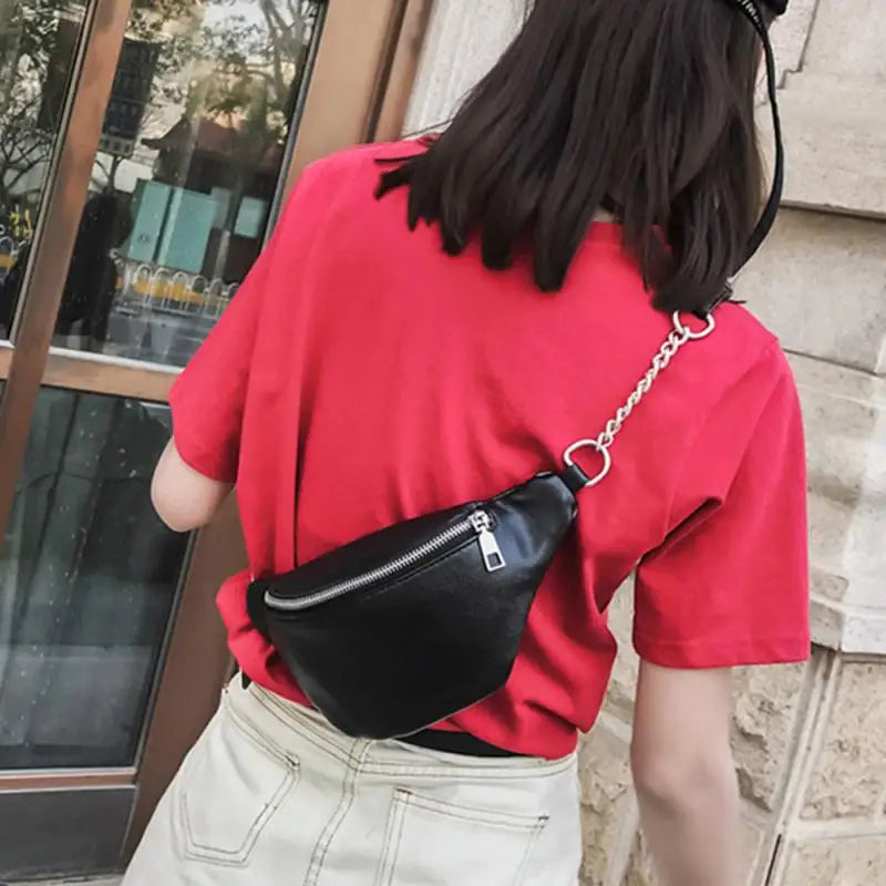 Women Leather Waist Belt Bag for Travel and Outdoor Activities