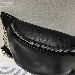Women Leather Waist Belt Bag for Travel and Outdoor Activities