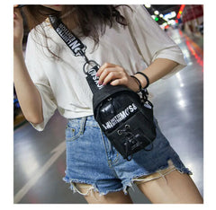 Women Letter Pattern Chest Bag Lady Nylon Handbag Style