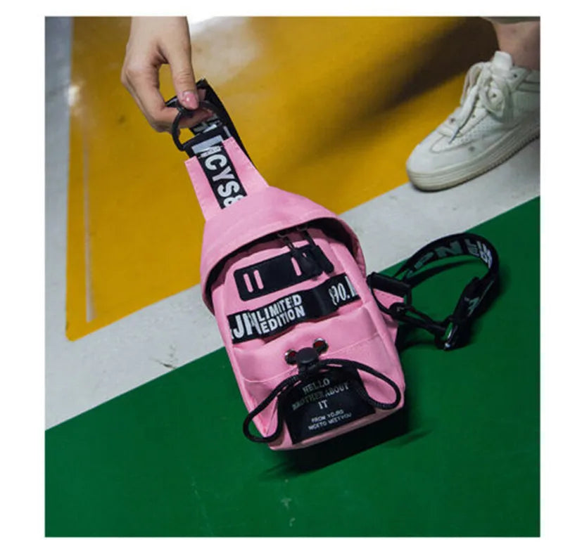 Women Letter Pattern Chest Bag Lady Nylon Handbag Style
