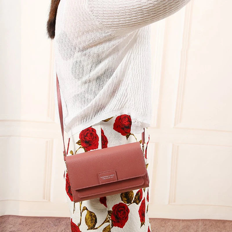 Women PU Leather Crossbody Bags Ladies Party Solid Adjustable Shoulder Strap