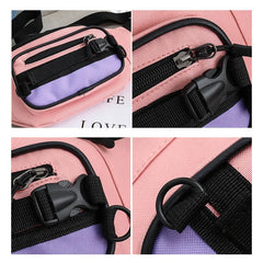 Women Canvas Chest Pack Leisure Pocket Hip Hop Waist Bag
